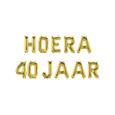 Paperdreams folie ballon letterslinger - hoera 40 jaar