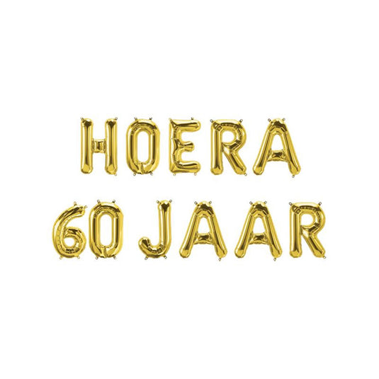 Paperdreams folie ballon slinger - hoera 60 jaar
