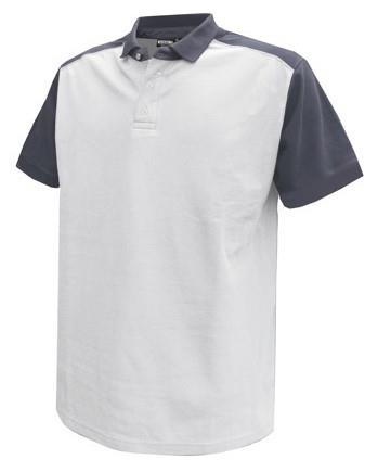 Dassy polo shirt cesar katoen wit grijs s