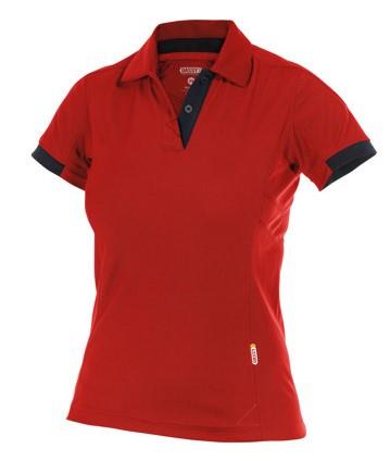 Dassy polo traxion women rood zwart m