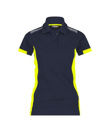 Dassy polo veracruz women nachtblauw fluogeel xs
