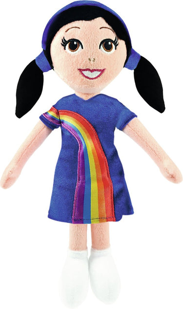 K3 marthe knuffelpop - 30 cm - regenboogjurkje
