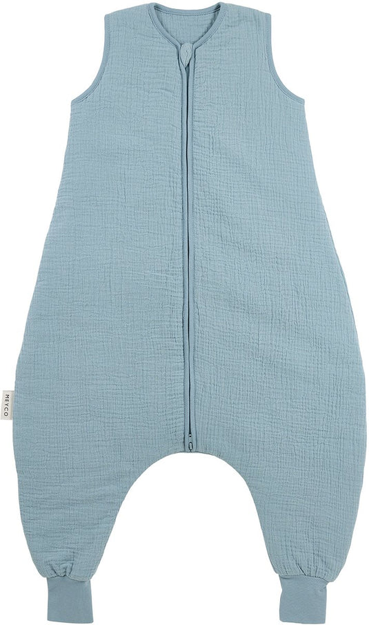 Meyco baby uni baby winter slaapoverall jumper - pre-washed hydrofiel - jeans blue - 92cm - 2.0 tog