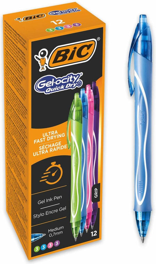 Bic gelpen gel-ocity quick dry 4 colours 12 stuks