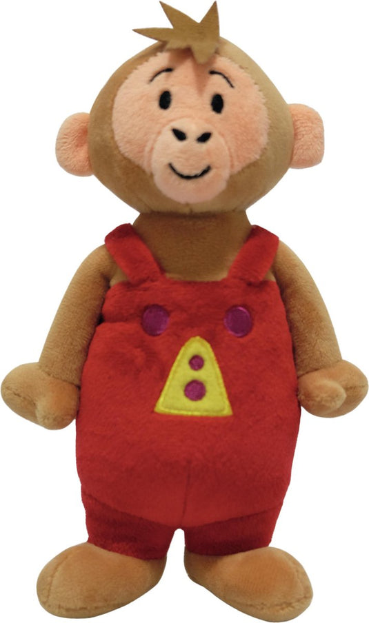 Bumba poppa knuffel - pluche 20 cm - een aap in een rood broekpak