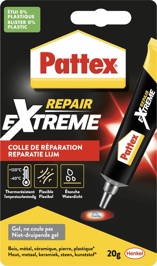 Pattex repair extreme 20 g | extreem sterke universeellijm | voor snelle reparaties | multi-inzetbaar | alleslijm secondelijm - superlijm