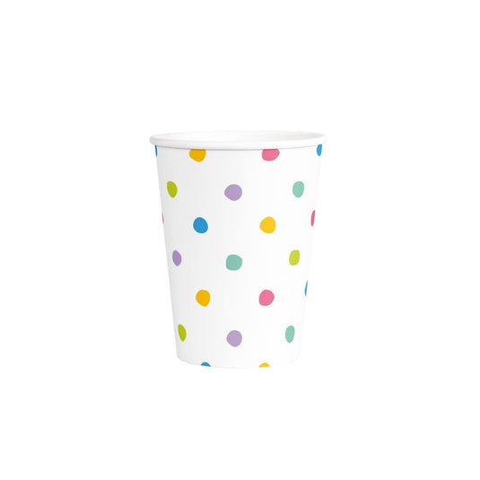 Paperdreams bekers - party dots - 250ml papier set a 6 stuks
