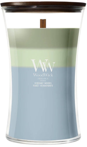 Woodwick hourglass - trilogy verdant woods - large geurkaars - 130 branduren