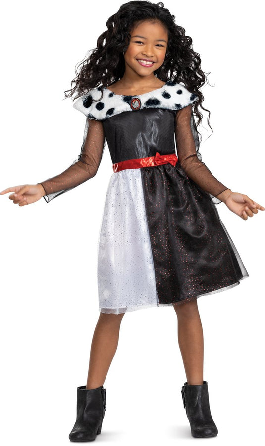 Disguise disney - villains, cruella classic , maat m (7-8 jaar), meisjes
