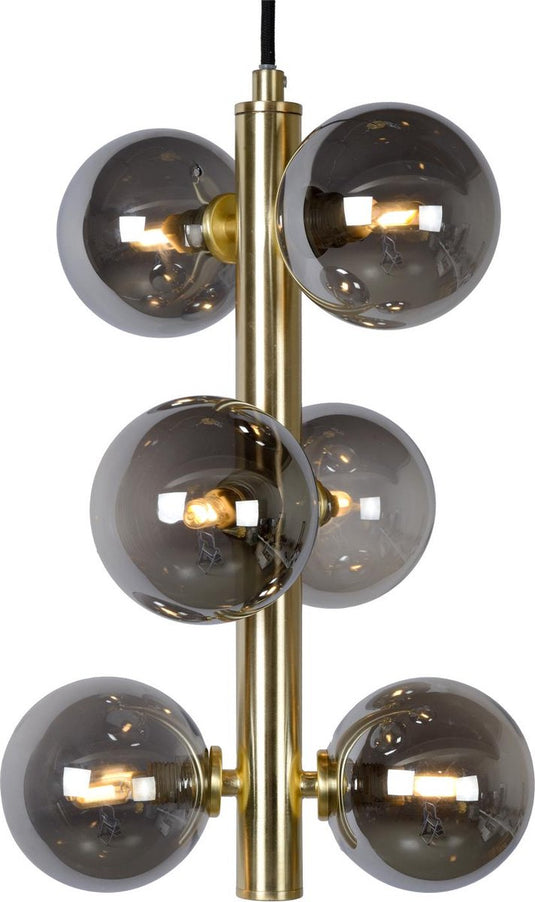Lucide tycho - hanglamp - ø 25,5 cm - 6xg9 - mat goud messing