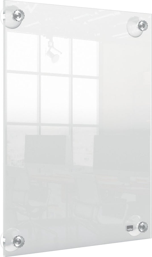 Nobo premium plus verplaatsbaar a4 poster frame voor aan de muur - met zuignapmontage - transparant acryl