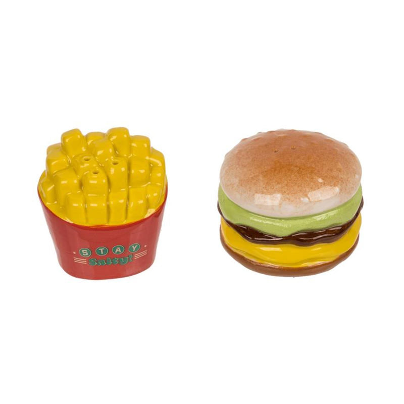 Load image into Gallery viewer, Out of the blue peper zoutstel burger fries 5,5x4,5cm
