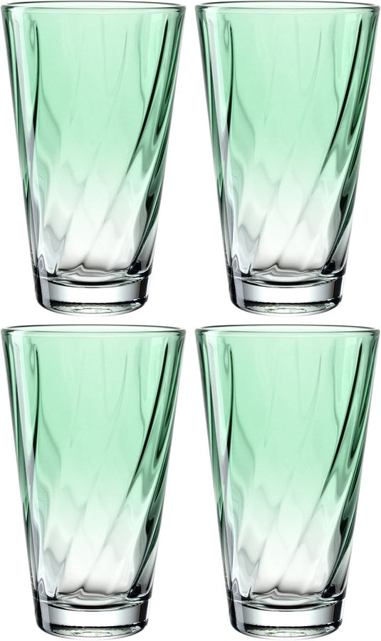 Leonardo twist drinkglas 300ml groen - set 4