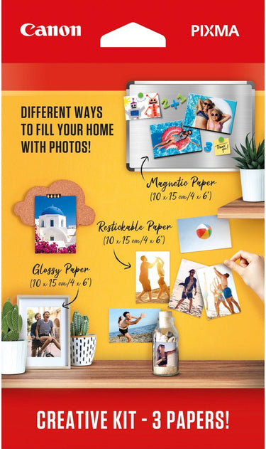 Canon pixma creative kit - fotopapier - magnetisch, herplakbaar en glossy 10x15 cm