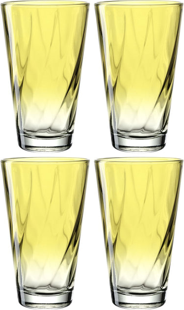 Leonardo twist drinkglas 300ml geel - set 4