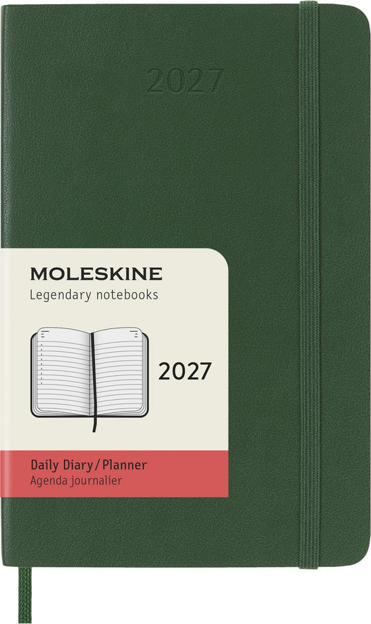 Moleskine 12 maanden agenda - 2027 - dagelijks - pocket - zachte kaft - mirte groen