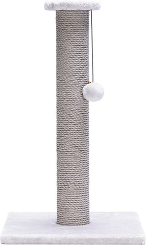 Beeztees serpa katten krabpaal - omwikkeld met touw - met balletje - grijs - 35x35x60 cm