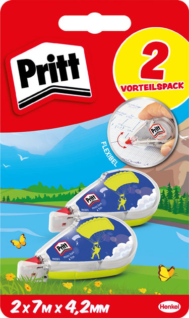 Pritt correctieroller mini flex, 4,2 mm x 7 m, 2 stuks