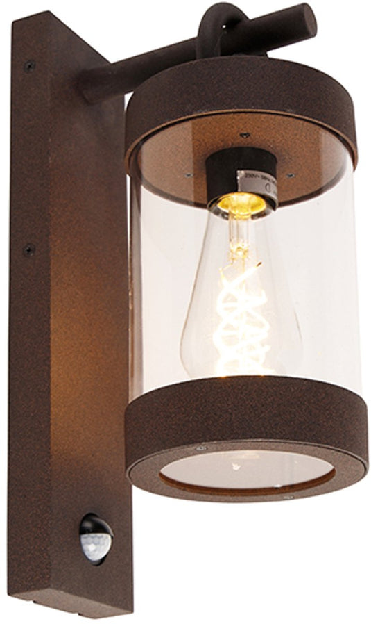Trio sambesi - wandlamp - roestkleur - excl. 1x e27 4w - bewegingssensor - buitenverlichting - ip44