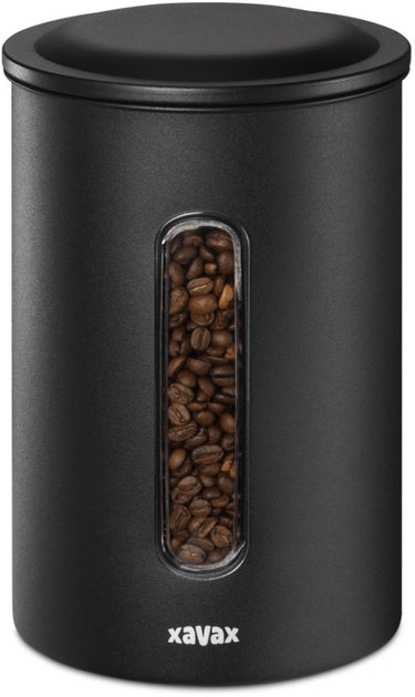 Xavax koffieblik voor 1,3 kg bonen of 1,5 kg poeder, luchtdicht, aromadicht, zw