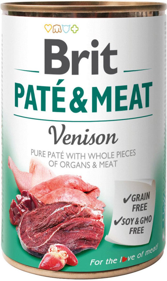 Brit blik paté meat 400 g - hondenvoer - hert
