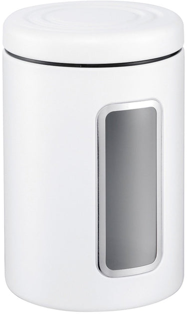 Wesco classic line voorraadbus met venster | 2 liter | metaal - mat wit | voorraadpot