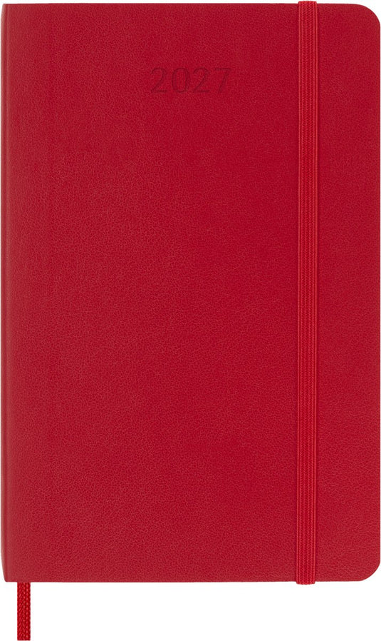 Moleskine 12 maanden agenda - 2027 - dagelijks - pocket - zachte kaft - rood