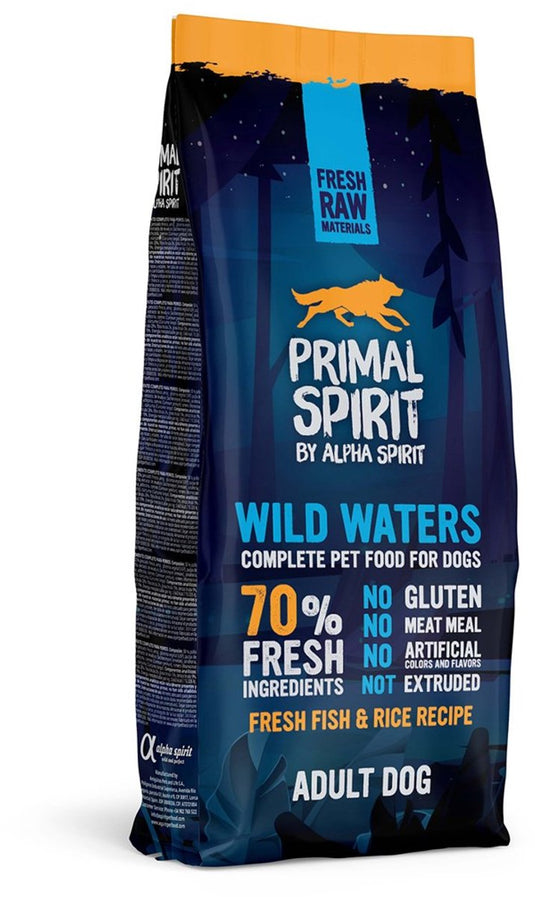 Primal spirit wild waters - droog hondenvoer - 70% vlees en vis - koudgeperst - glutenvrij