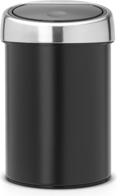 Brabantia touch bin prullenbak - 3 liter - badkamer - matt black matt steel deksel