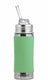 Pura rietjesfles kiddo free-flow 325 ml - drinkfles - bidon - plasticvrij - vaatwasserbestendig - op 2 manieren te gebruiken - inclusief siliconen rietje, reisdop, sleeve en reinigingsborsteltje - top is verwisselbaar - veelzijdig - moss