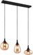 Trio lumina - hanglamp - zwart mat - excl. 3x e14 40w - amber glas