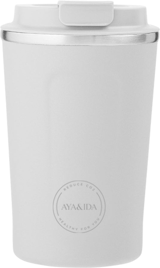 Aya ida aya ida - cup2go - thermosbeker - koffiebeker - coffee to go - reisbeker - meenemen - 380ml - winter white