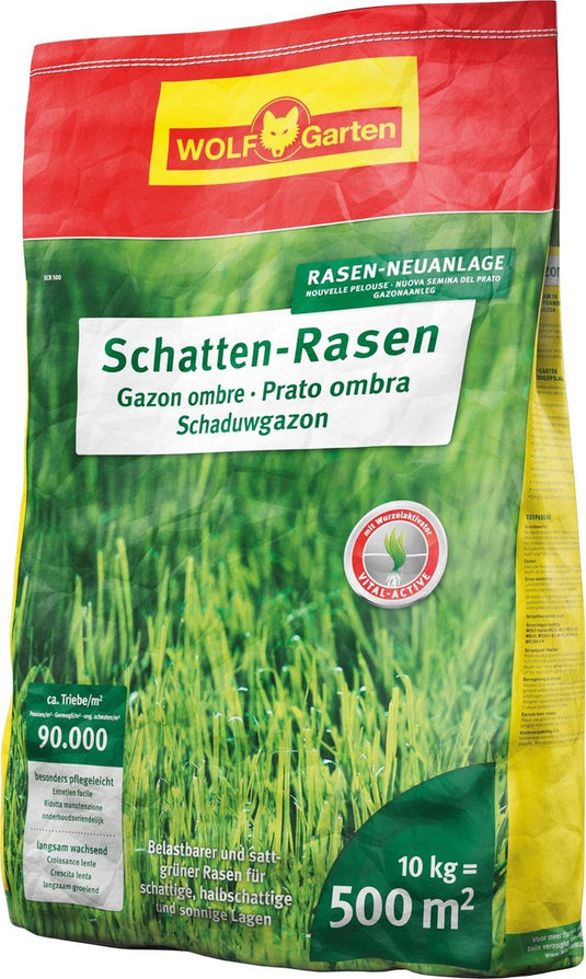 Wolf-garten graszaad schaduwgazon - 10kg tot 500m² - ideaal voor schaduwrijke plekken - extreem dicht robuust - vermindert onkruidgroei