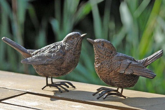Boltze home beeldje vogel spatz h6cm kunsthars bruin