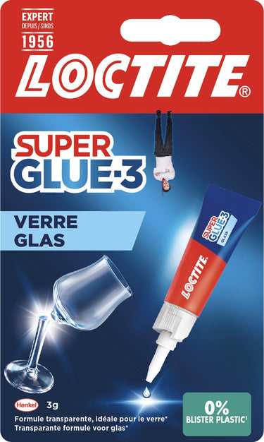 Loctite glaslijm 3 g | glasslijm voor alle ondergronden | lijm voor glazen voorwerpen | glas lijm | transparant | transparante glaslijm