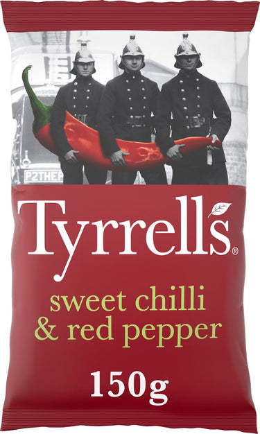 Tyrrells sweet chili red pepper - chips - 8x150g
