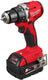 Milwaukee m18 blddrc-502c accu boor- schroefmachine + 2x 18v 5.0 accu + oplader in koffer