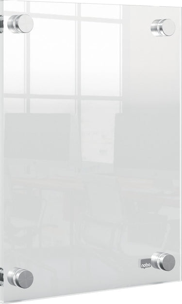 Nobo premium plus wandgemonteerde a5 poster frame voor documenten, posters - met hoekmontage - transparant acryl