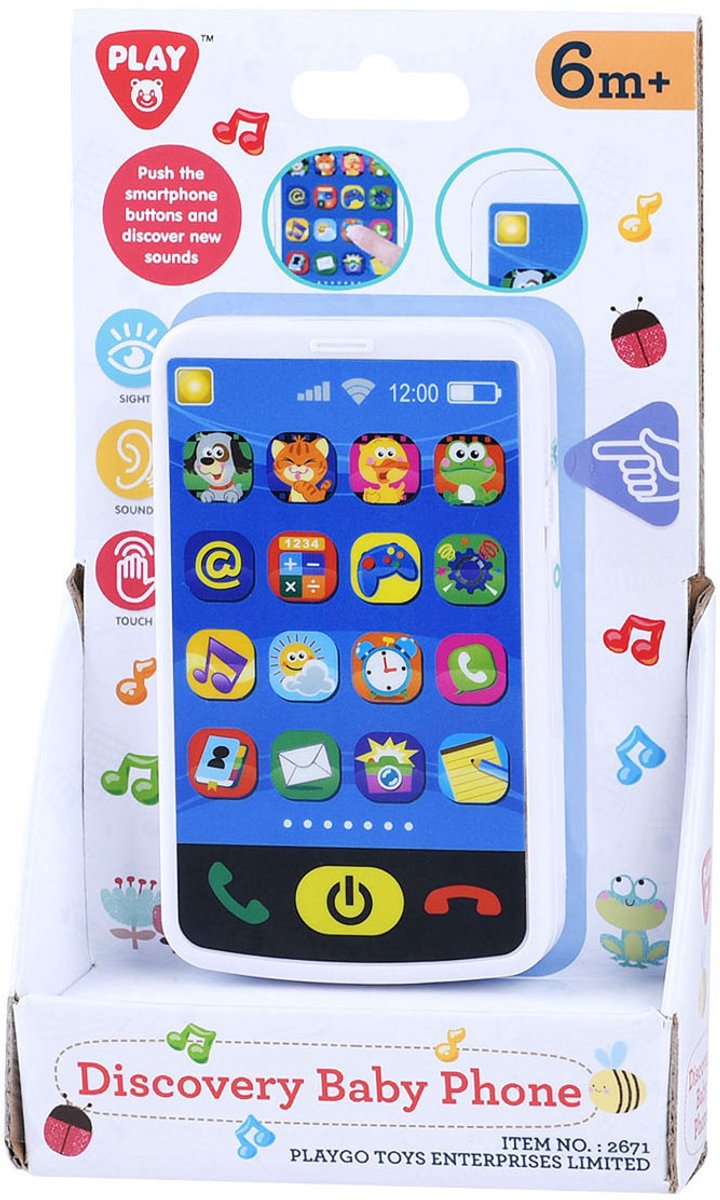 Load image into Gallery viewer, Playgo baby smartphone speelgoed met geluid en licht voor kinderen.
