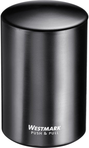 Westmark automatische kurkentrekker, voor kroonkurken, aluminium, push pull, zwart, 5,3 x 5,3 x 8 cm