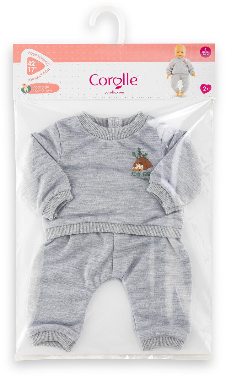 Load image into Gallery viewer, Corolle poppen joggingpak grijs kleine ontdekker 42cm - poppenkleding.
