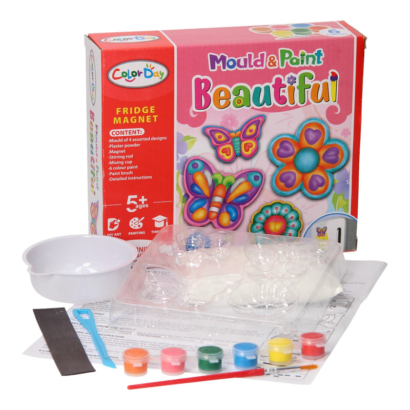 Load image into Gallery viewer, Lobbes gips gieten magneten - vlinders bloemen
