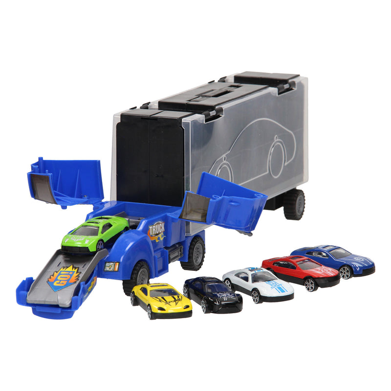 Load image into Gallery viewer, Lobbes speelgoed bv opberg autotransporter - blauw
