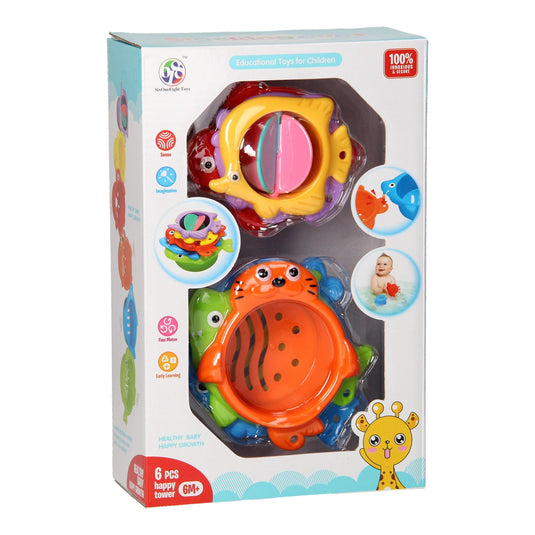 Stapel badbekers dieren, 6dlg.