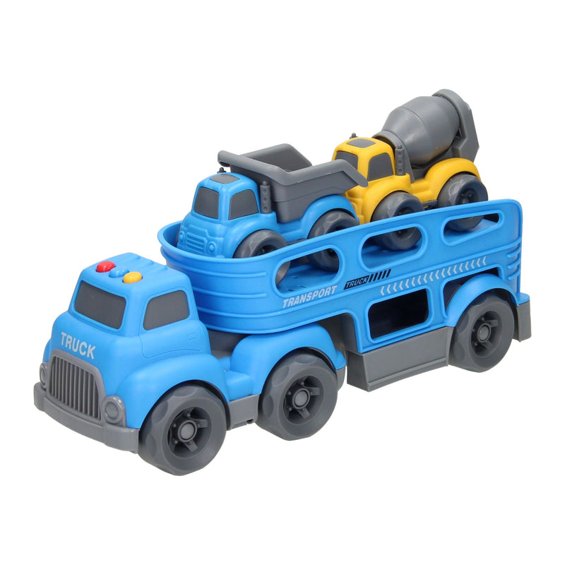 Load image into Gallery viewer, Lobbes speelgoed bv transporter werkvoertuigen met geluid - blauw
