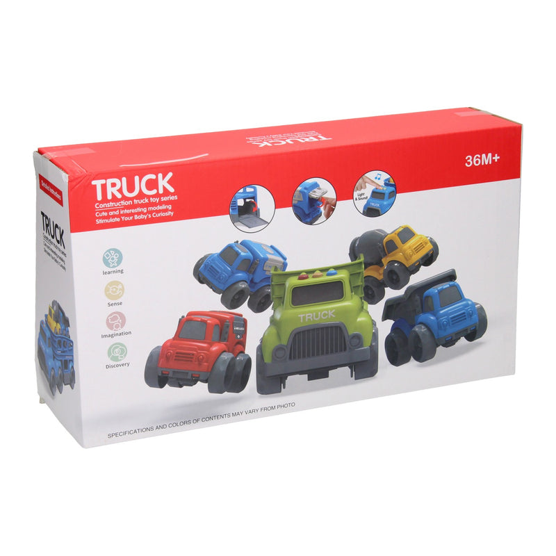 Load image into Gallery viewer, Lobbes speelgoed bv transporter werkvoertuigen met geluid - blauw
