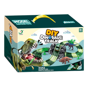 Dino racebaan met zelfrijdende auto