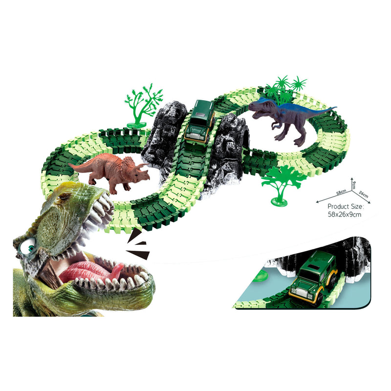 Load image into Gallery viewer, Dino racebaan met zelfrijdende auto
