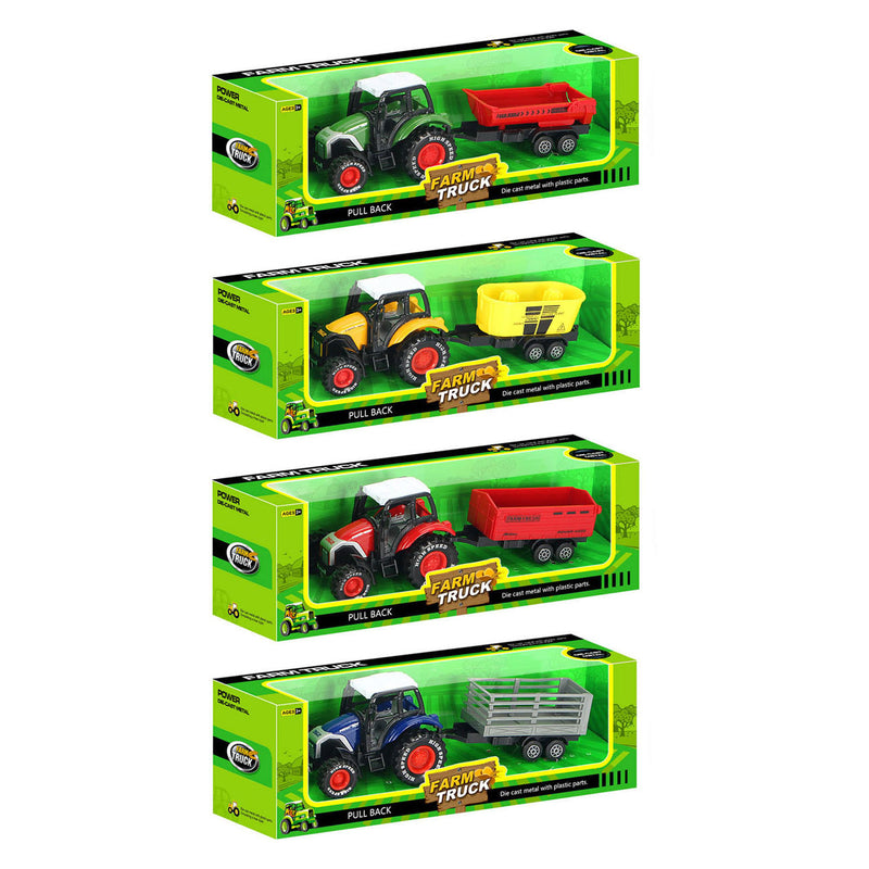 Load image into Gallery viewer, Die-cast trekker met aanhanger en pull-backfunctie

