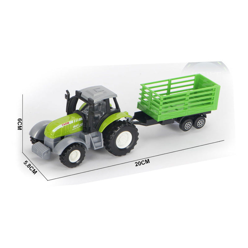 Load image into Gallery viewer, Lobbes speelgoed bv die-cast groene trekker met aanhanger en pull-backfunctie

